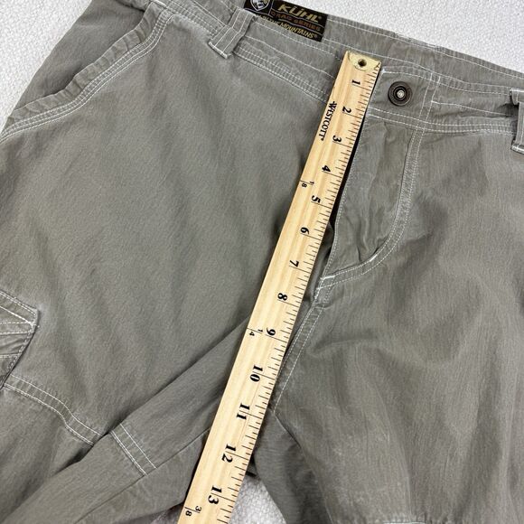 Kuhl Men's Crag Series Cargo Pocket Green Outdoor Hiking Utility Work Shorts 34 - Picture 12 of 15